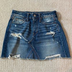 American Eagle Distressed Denim Skirt